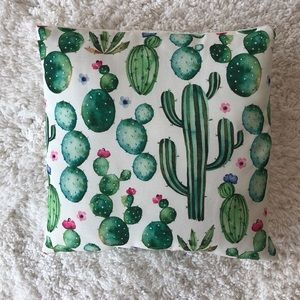 Water color cactus throw pillow
